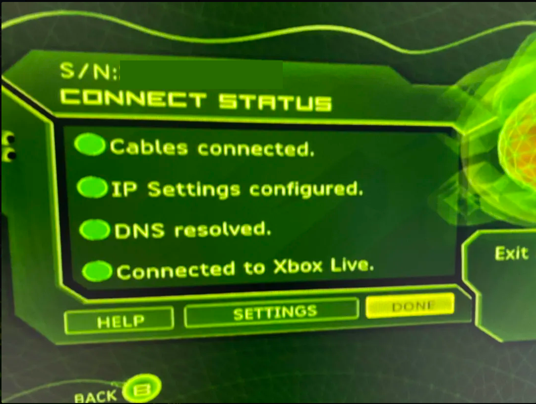 Xbox network test successful